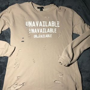 forever 21 destroyed tan sweater size small